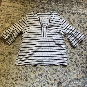 Mudpie Navy and White Striped Women's Blouse